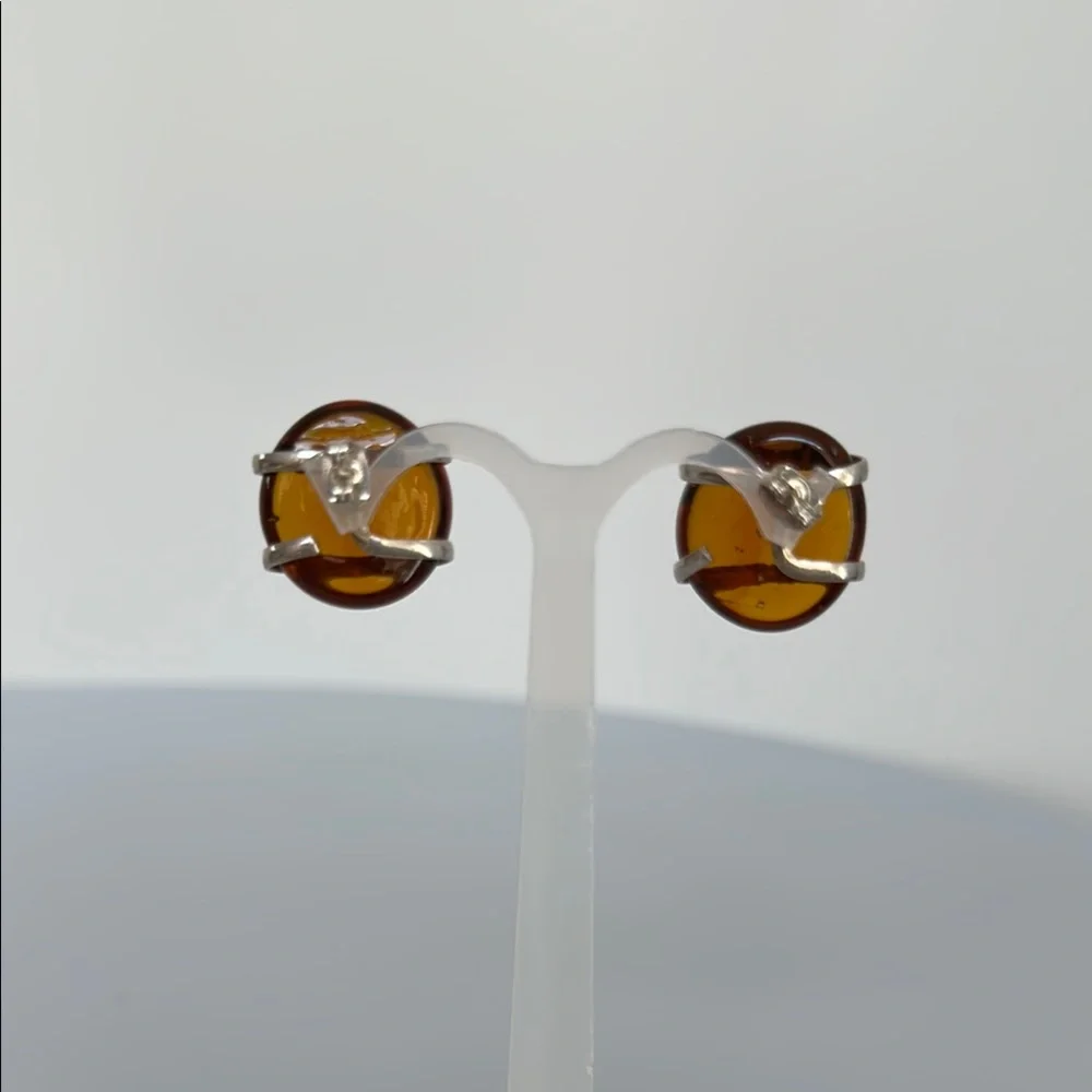 Tourmaline and 925 Silver Stud Earrings